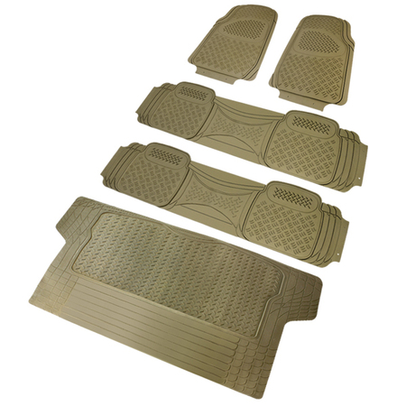 SPEC-D TUNING Pvc Floor Mat 4 Pieces Set Beige + Trunk Piece MAT-4201BGE